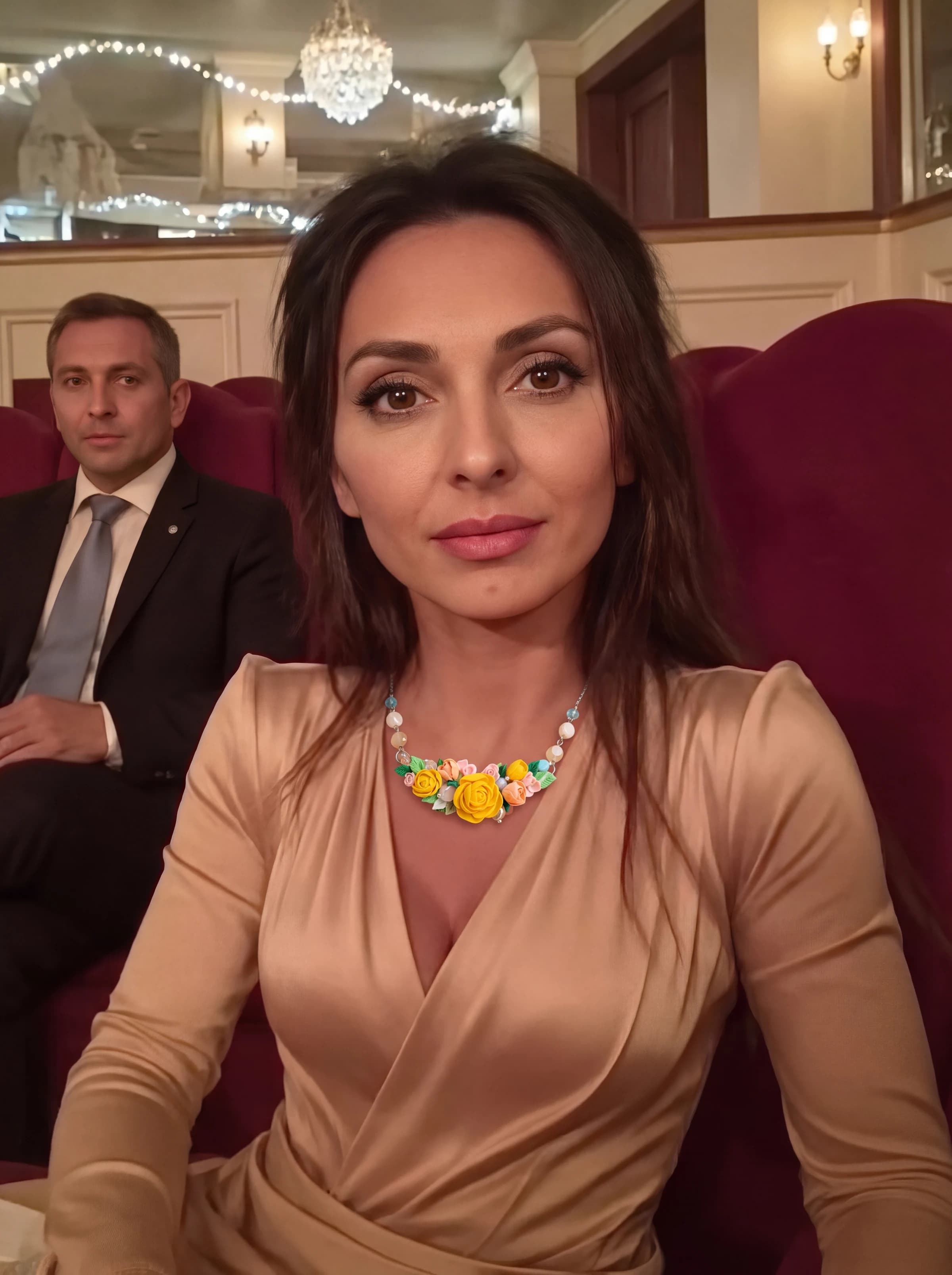 Yellow Rose Bouquet Necklace